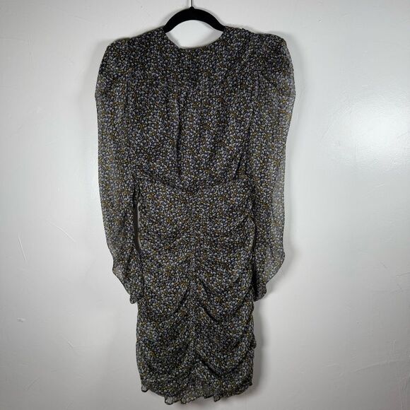 ASTR The Label Black Disty Floral Rouched Dress Size Small - Picture 8 of 14